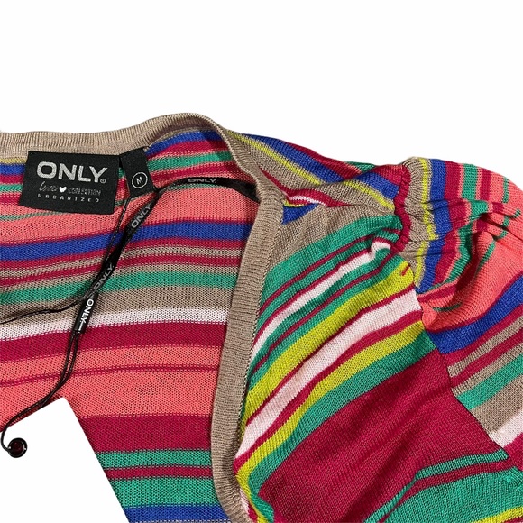 Multicolor Striped Wrap Tie Rainbow Cardigan - Picture 12 of 12